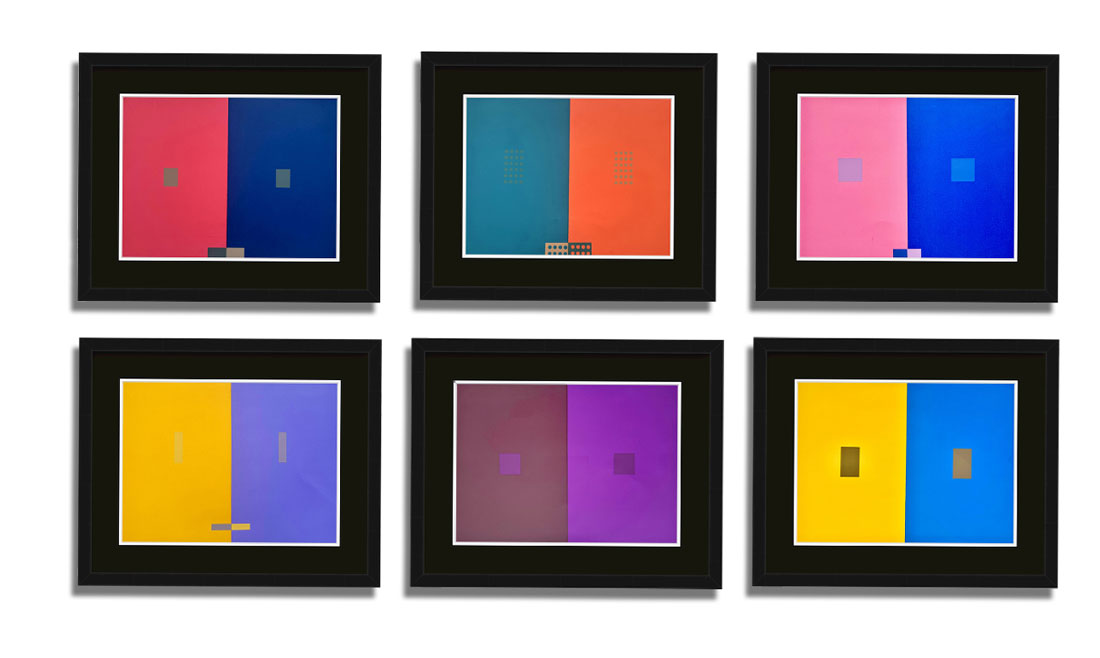 Josef ALBERS Original SILKSCREEN 1963 6-Piece Custom Framed Set