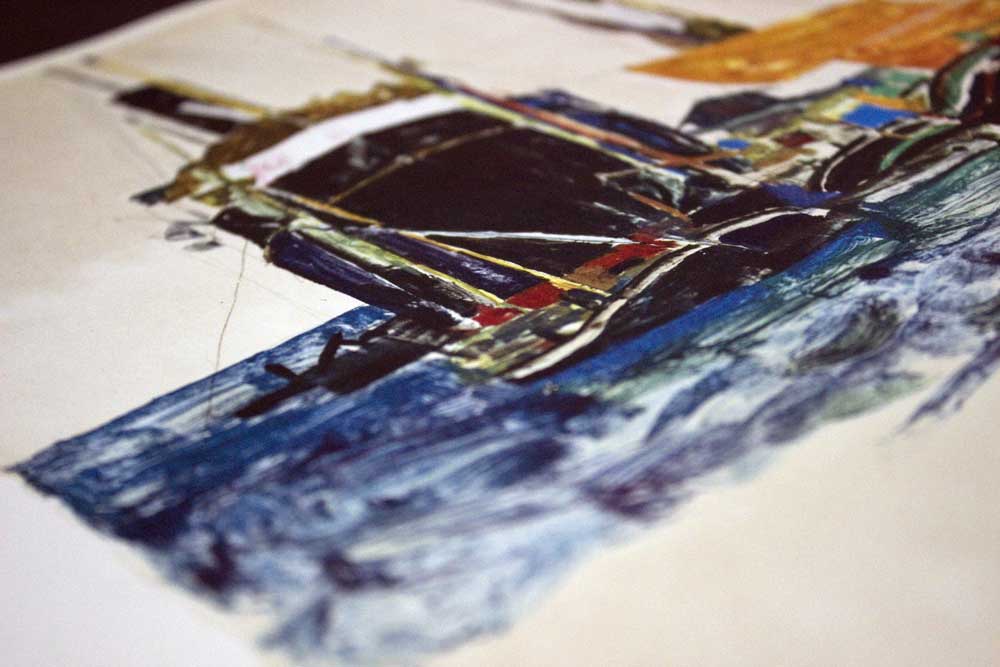 Egon Schiele Lithograph "“Boats at Trieste”