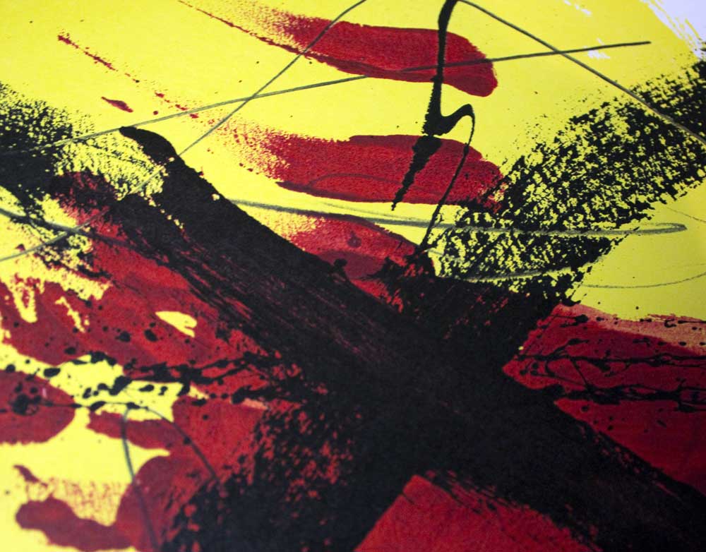 Antoni TAPIES Lithograph ORIGINAL LIMITED Ed. no.83 Double Color Lithograph