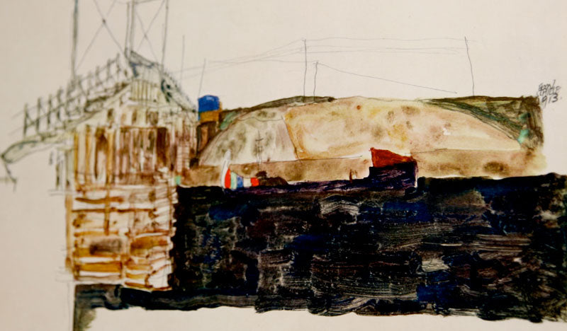 Egon Schiele Lithograph "The Bridge" 1913
