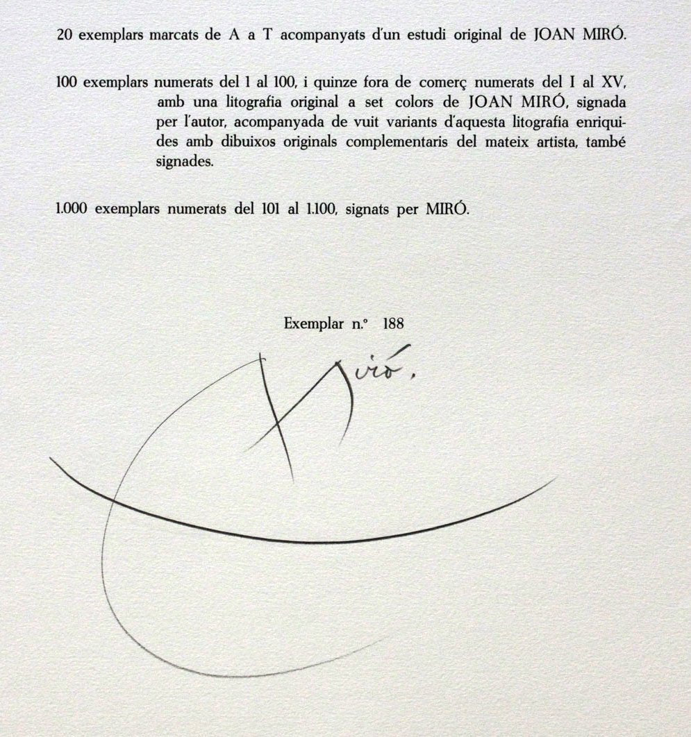 Joan Miro (1893 - 1983) Original Double Miro Lithograph, 1968 | Guarro Paper | Watermarked | Archival Frame