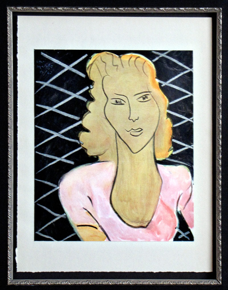 Henri MATISSE Limited Edition SIGNED “La Dame Au Corsage Rose" Lithograph
