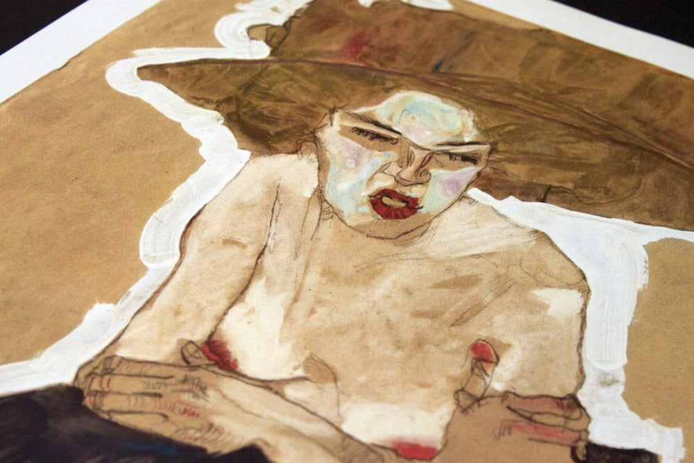 Egon SCHIELE Lithograph Limited Edition "The Scornful One" w/Custom FRAME -