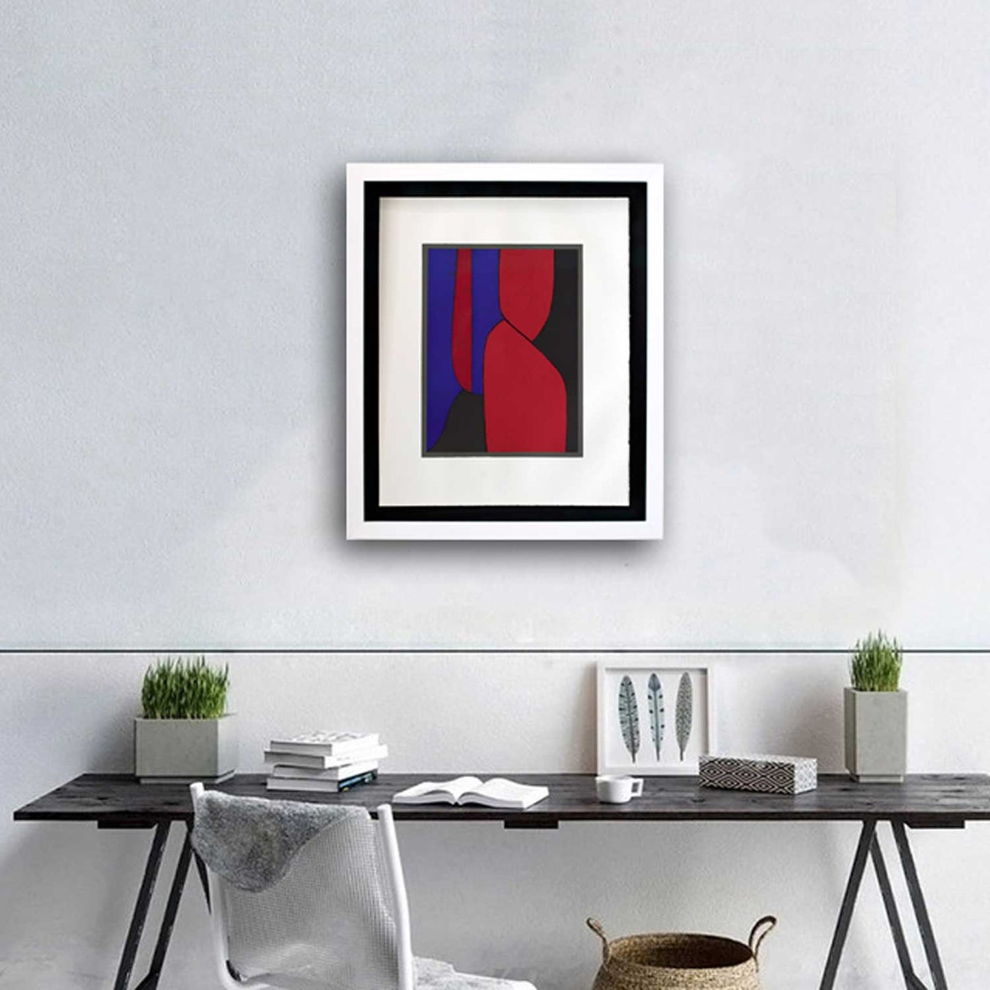 Victor VASARELY Original LITHOGRAPH 1972 Limited Ed. on RIVES w/Frame