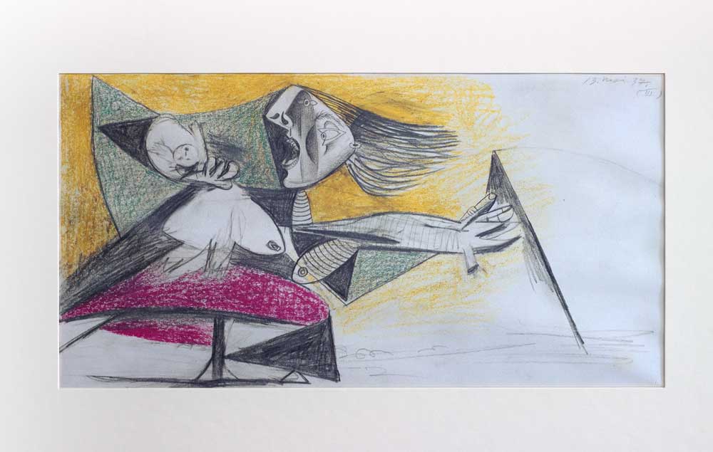 Pablo PICASSO Lithograph Preparatory GUERNICA Ltd Ed w/Custom FRAME