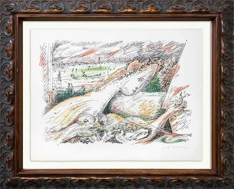 Andre MASSON Lithograph HAND SIGNED Ltd. Ed. 108 ORIGINAL w/Archival Frame