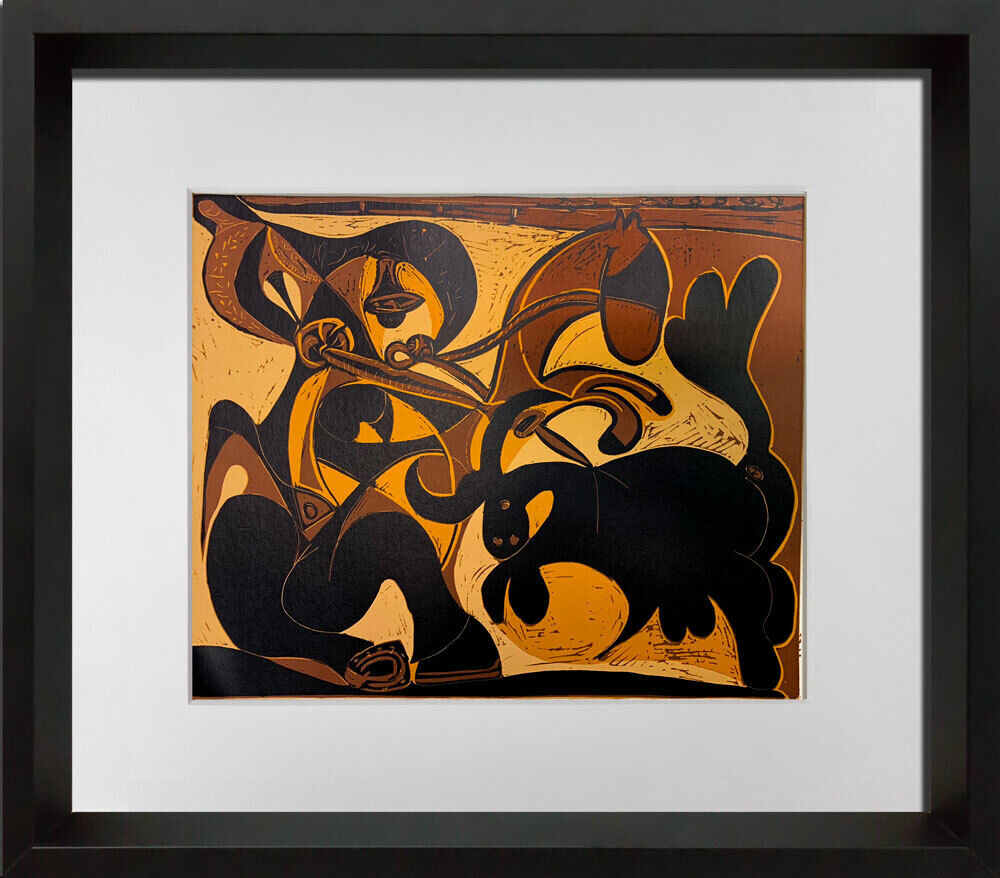 Pablo Picasso LINOGRAVURE Ltd Edition - Plate Marked paper "Pique” 1959 w/Frame