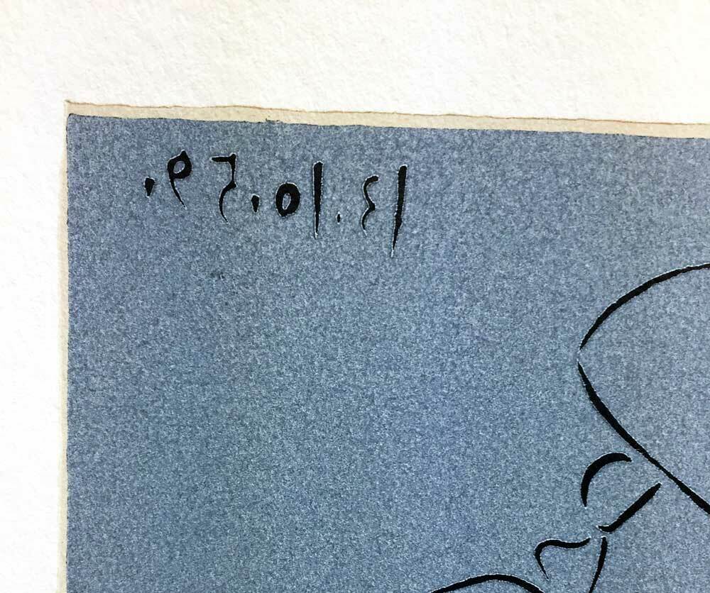Pablo Picasso LINOGRAVURE Limited Edition "La Pique Cassee" 1959 w/Frame