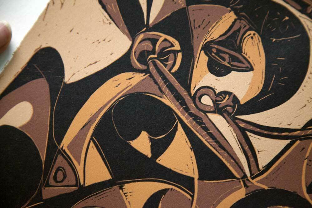 Pablo Picasso LINOGRAVURE Ltd Edition - Plate Marked paper "Pique” 1959 w/Frame