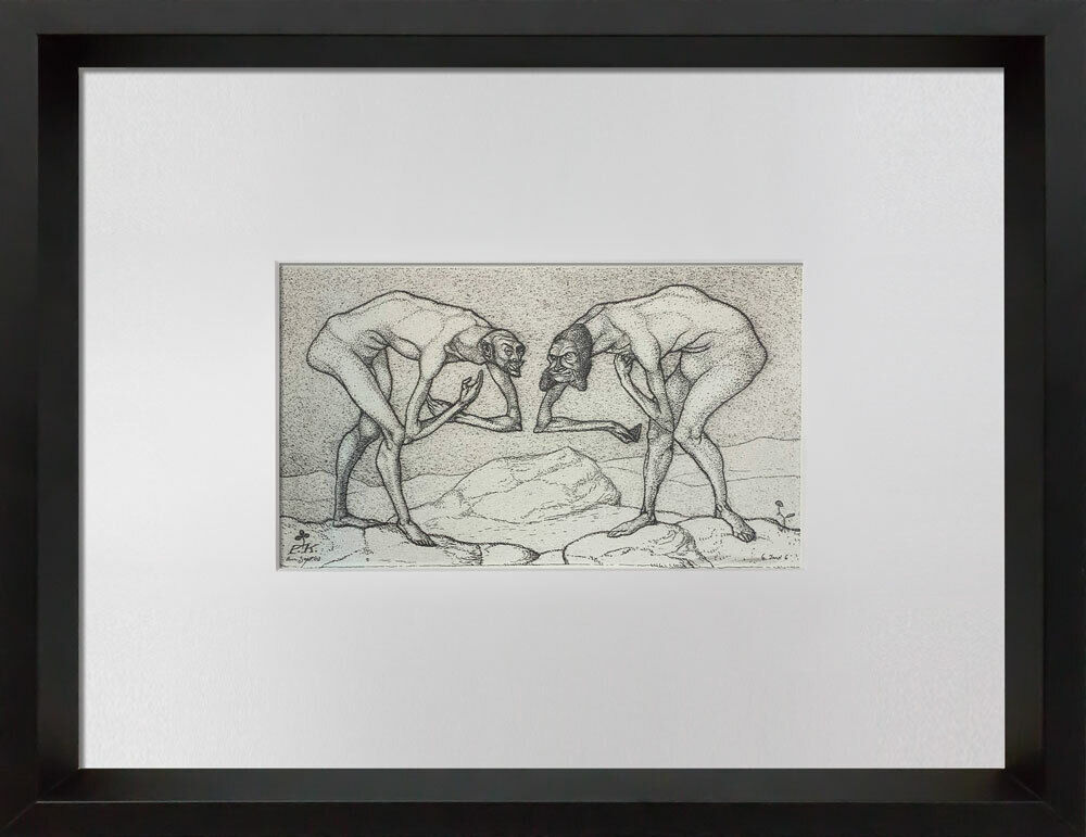 Paul KLEE Lithograph LTD Edition “Two men meet .. higher rank " w/FRAME Included
