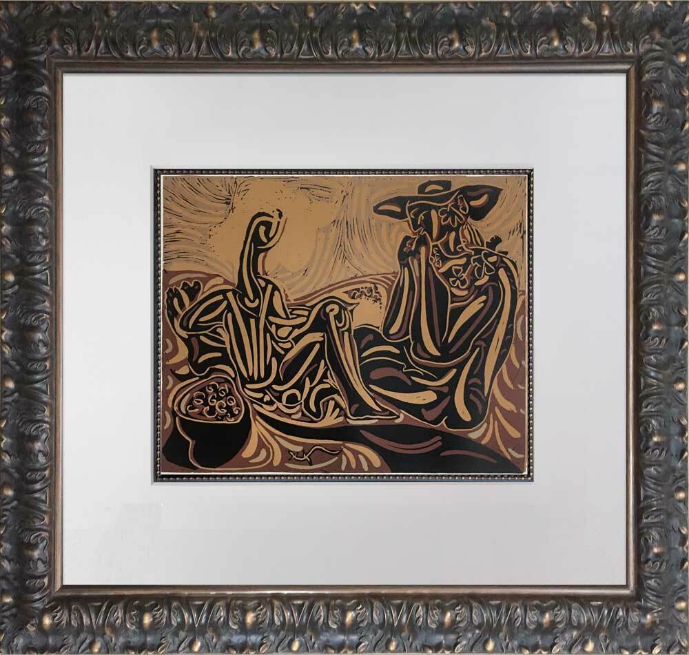 Pablo Picasso LINOGRAVURE Ltd Edition - "Les Vendangeurs ” w/Frame
