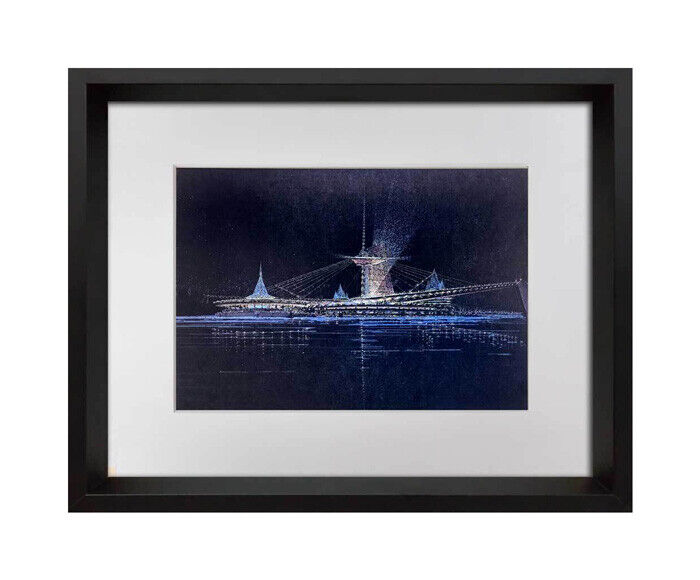 Frank Lloyd WRIGHT Lithograph #’ed Ltd Ed. Suspension Bridge Pittsburgh w/FRAME