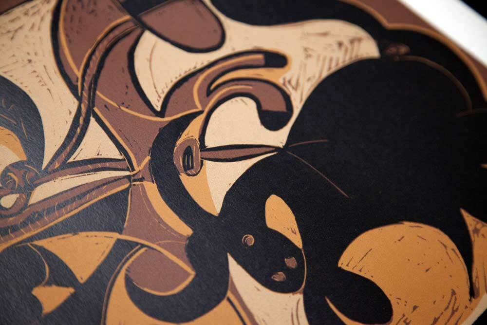 Pablo Picasso LINOGRAVURE Ltd Edition - Plate Marked paper "Pique” 1959 w/Frame
