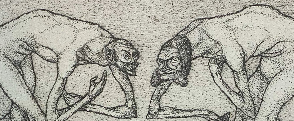 Paul KLEE Lithograph LTD Edition “Two men meet .. higher rank " w/FRAME Included