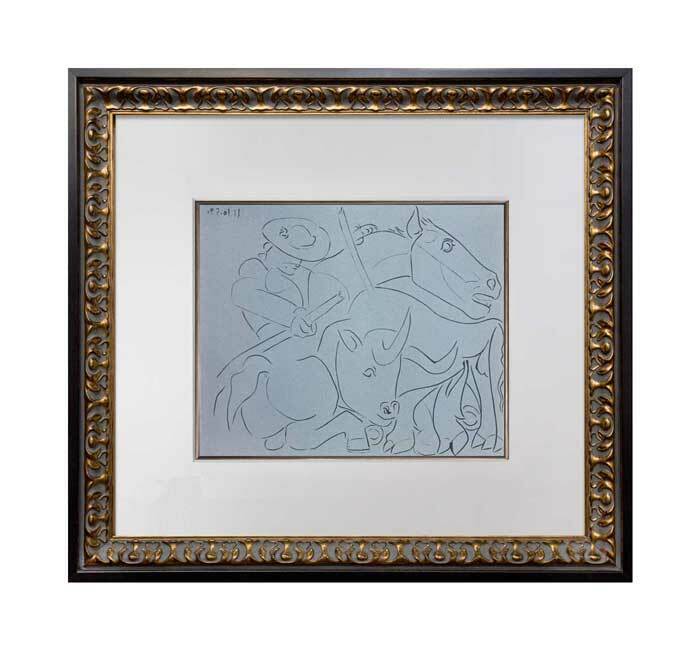 Pablo Picasso LINOGRAVURE Limited Edition "La Pique Cassee" 1959 w/Frame