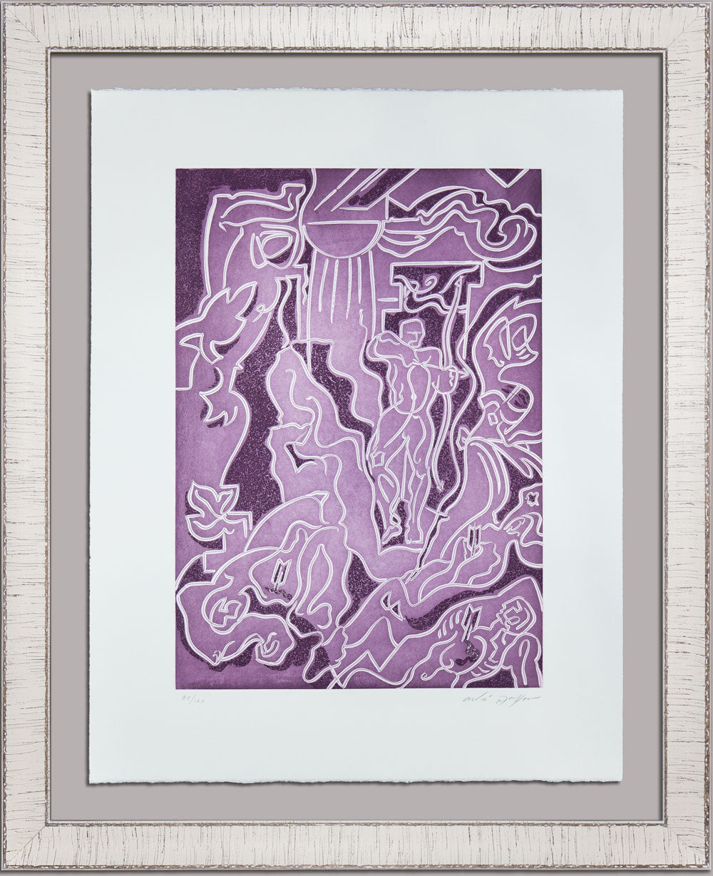 Andre MASSON Etching in Aquatint ~ Hand SIGNED - Ltd EDITION 89/120 w/Frame