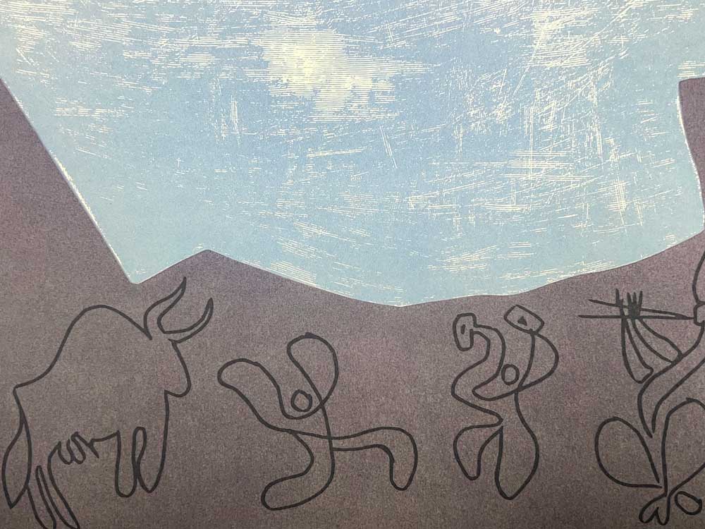 Pablo Picasso Original Linogravure en coleurs, Bacchanale, 1959 Hand Sign
