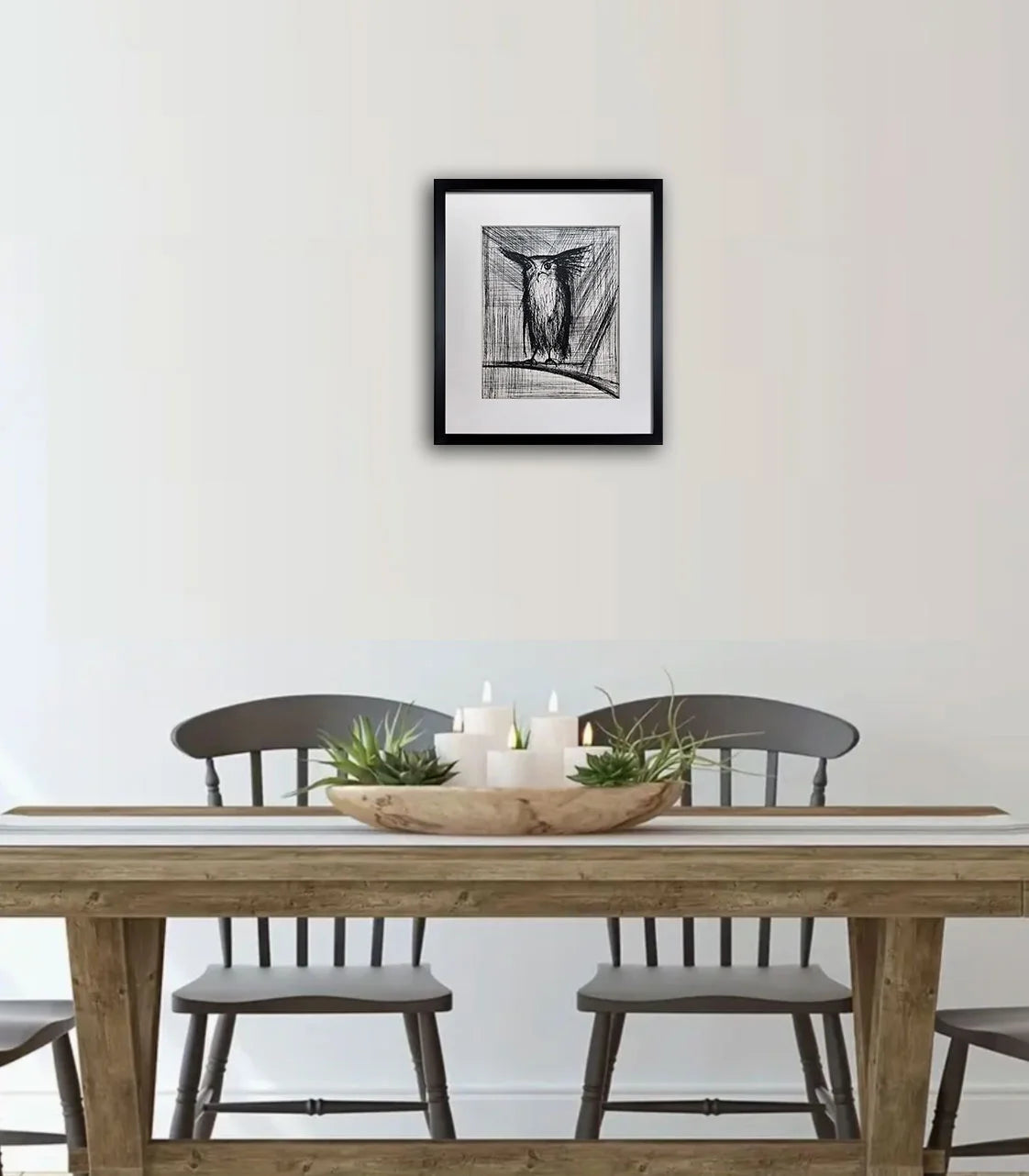 Bernard Buffet Limited Edition Lithograph - Owl - 1959 w/Frame Included