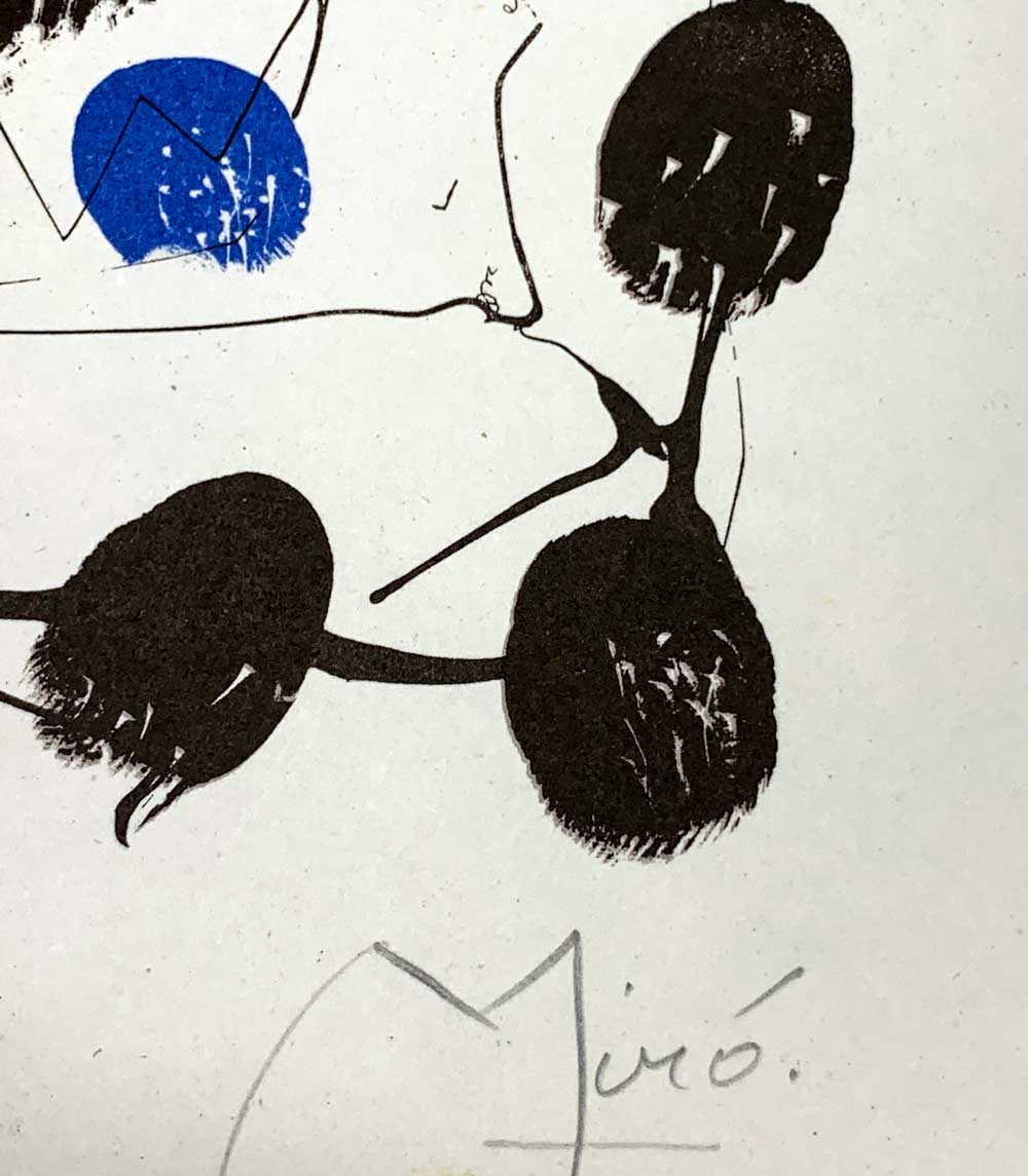 Hand Signed Joan Miro Triptych Lithograph Original 1959