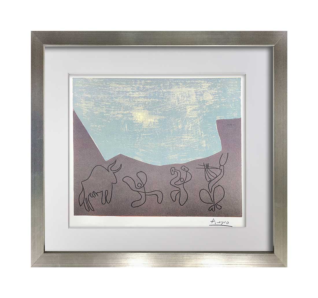 Pablo Picasso Original Linogravure en coleurs, Bacchanale, 1959 Hand Sign