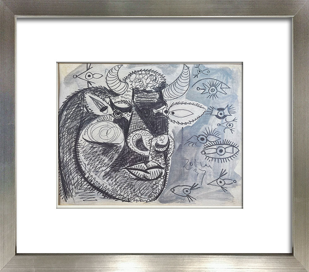 Pablo PICASSO Lithograph (2 pc SET) GUERNICA Bull Study Limited Edition Lithographs