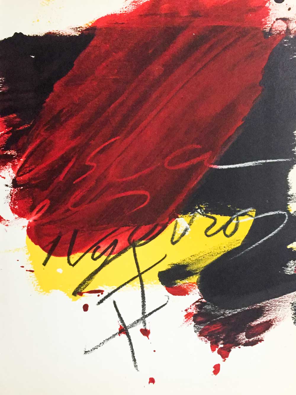 Antoni TAPIES Lithograph ORIGINAL LIMITED Ed. no. 99 Color Lithograph 1973