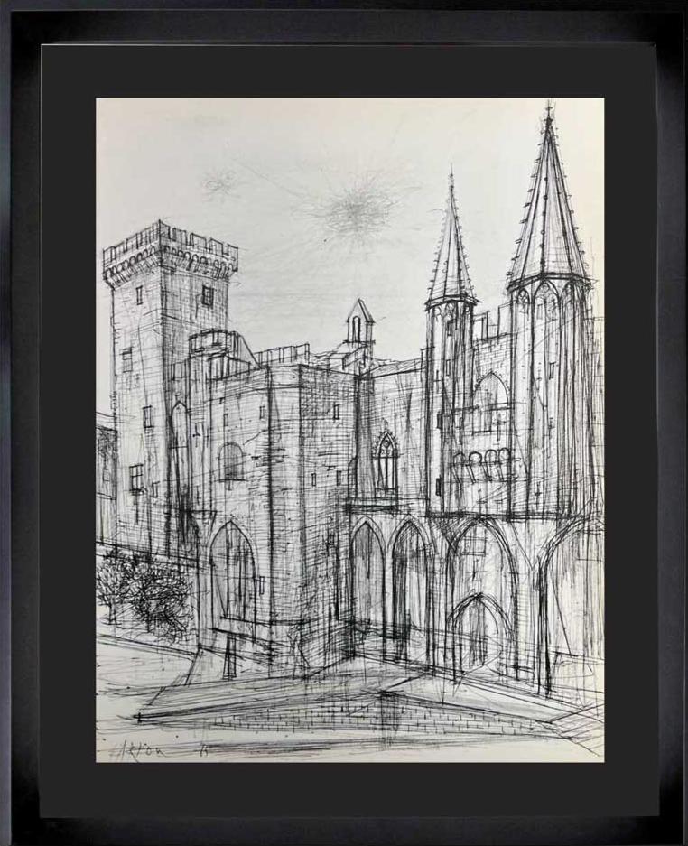 Jean CARZOU Lithograph Numbered LIMITED Ed. "Ruins...Sade".. SIGN w/FRAME