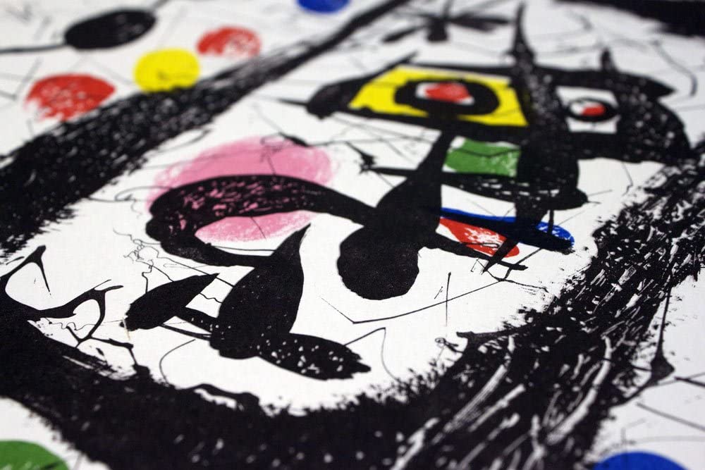 Hand Signed Joan Miro Triptych Lithograph Original 1959
