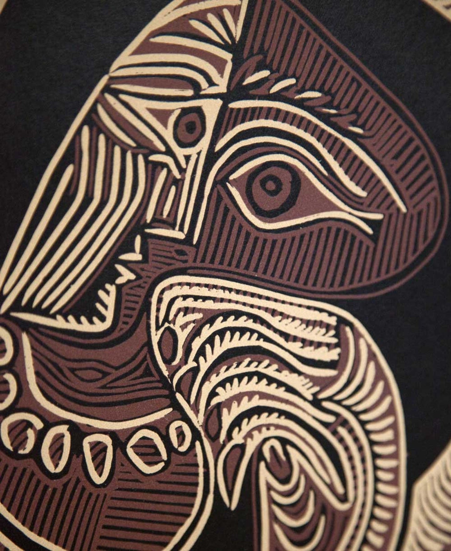 Pablo Picasso Linogravure Limited Edition "Femme au Collier” 1959 w/Frame