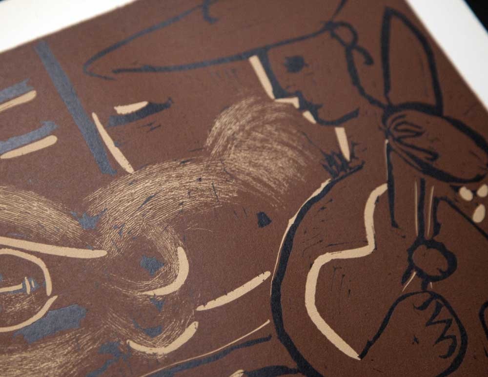 Pablo Picasso LINOGRAVURE LTD Ed. "Femme couchee et guitariste" w/FRAMING