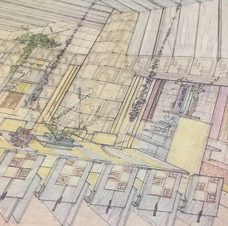 Frank Lloyd WRIGHT Lithograph SIGN "Sijistan" John Nesbitt / Ennis House w/Frame