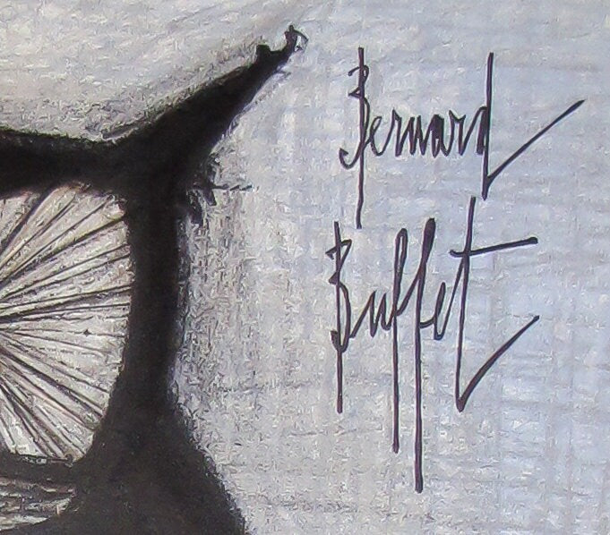 Bernard Buffet Original Signed Lithograph | Little Owl (Signed)