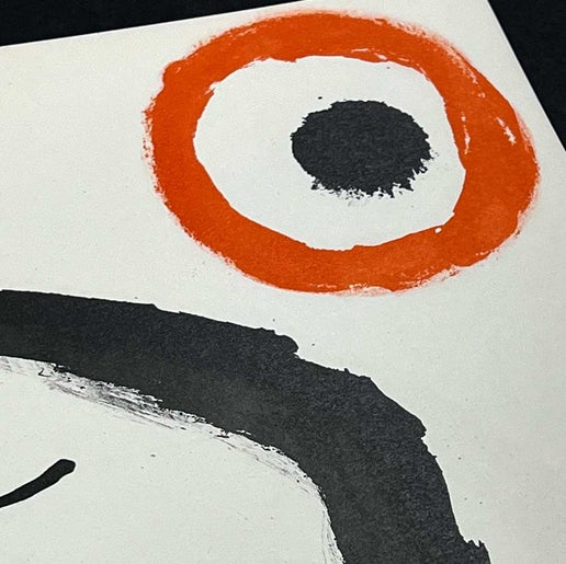 Hand Signed Original Joan Miro Double Lithograph in Color
