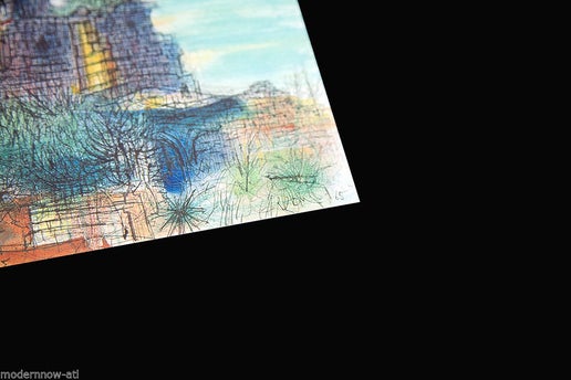 Jean Carzou Lithograph "Ruines Du Chateau De Sade"