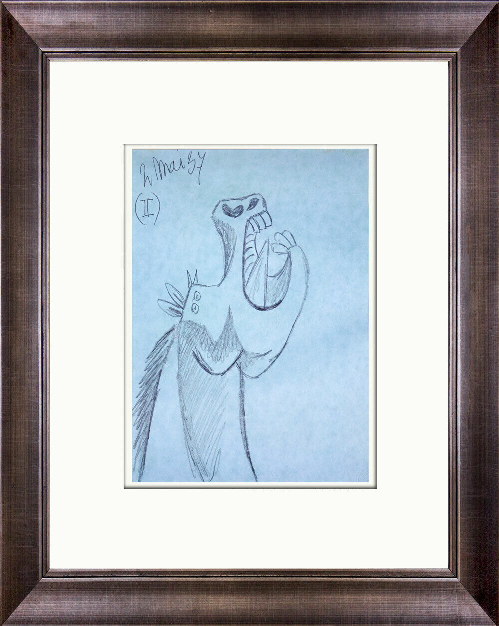 Pablo PICASSO Lithograph (2 pc SET) GUERNICA Horse Ltd Edition +Custom FRAME