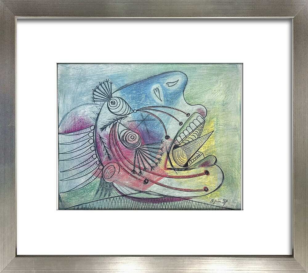 Pablo PICASSO Prepatory GUERNICA Lithograph (2 pc SET) Limited Edition w/Frame