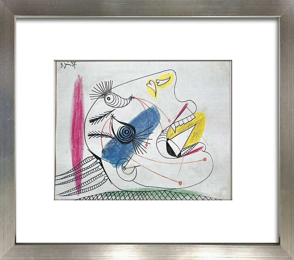 Pablo PICASSO Prepatory GUERNICA Lithograph (2 pc SET) Limited Edition w/Frame