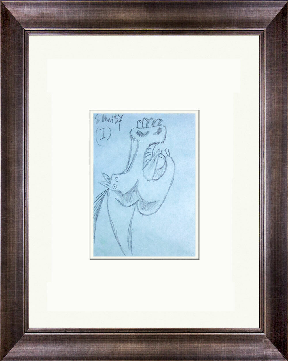 Pablo PICASSO Lithograph (2 pc SET) GUERNICA Horse Ltd Edition +Custom FRAME