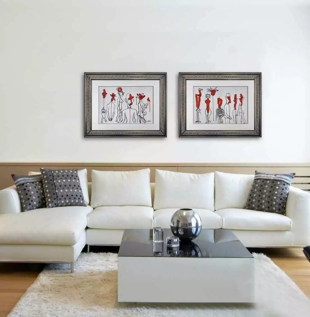 2 Alexander CALDER Original COLOR Lithograph (set of 2) LIMITED Ed w/Frame