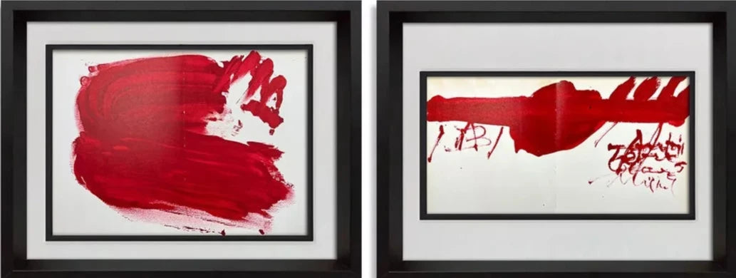 Antoni TAPIES Lithograph ORIGINAL 1973, (2pc set) LIMITED Edition no.99