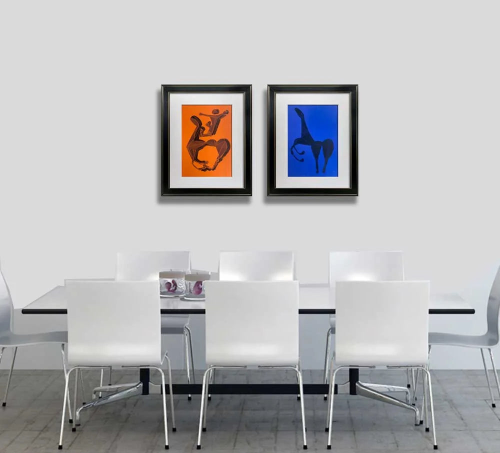 2 Marino Marini Original Ltd Edition Lithographs (2pc Set) Sign (Horse)