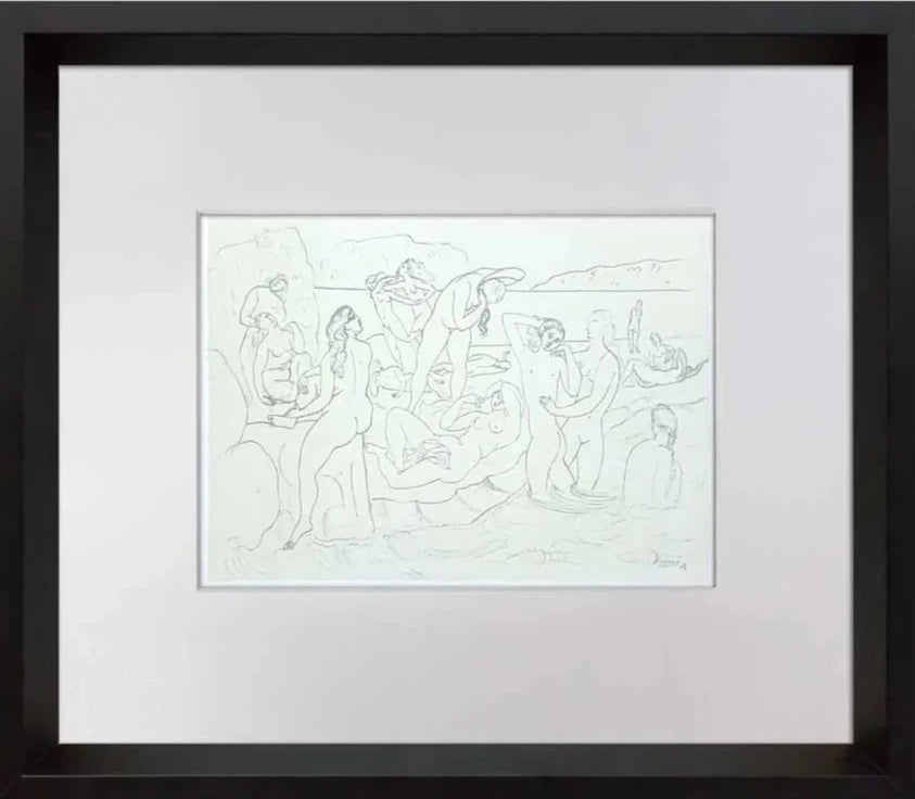 Pablo Picasso Lithograph "Bathers" Limited Edition Rare - *Sign w/Frame included