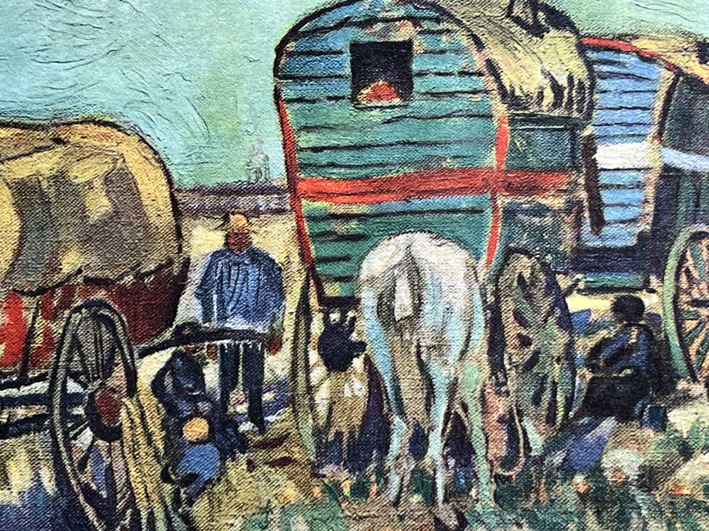 Vincent Van GOGH Lithograph Ltd. Ed. "Gypsy Camp" 1937 w/Archival Frame