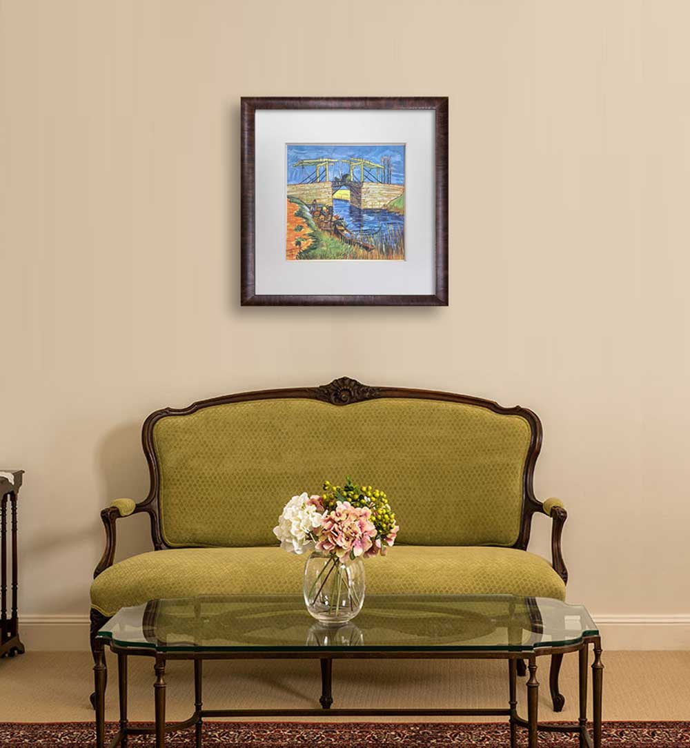 Vincent Van Gogh Lithograph "Bridge..." w/Frame included