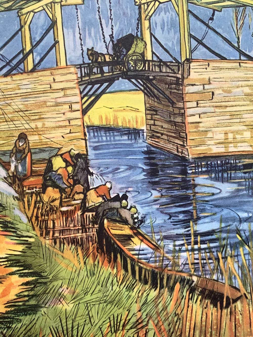 Vincent Van Gogh Lithograph "Bridge..." w/Frame included