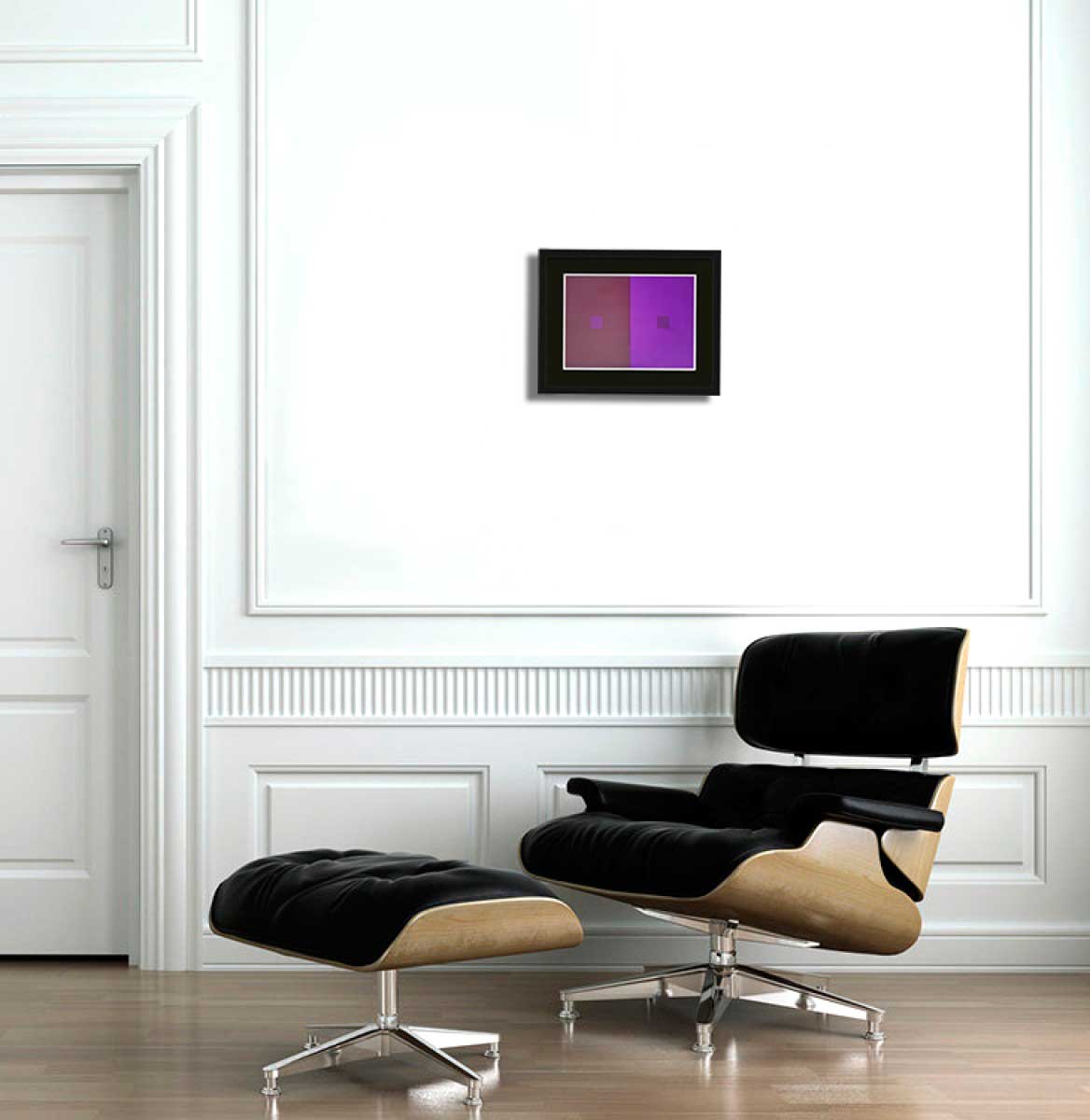 Josef ALBERS Original SILKSCREEN 1963 [VII-4] Maroon/Purple w/Custom Frame