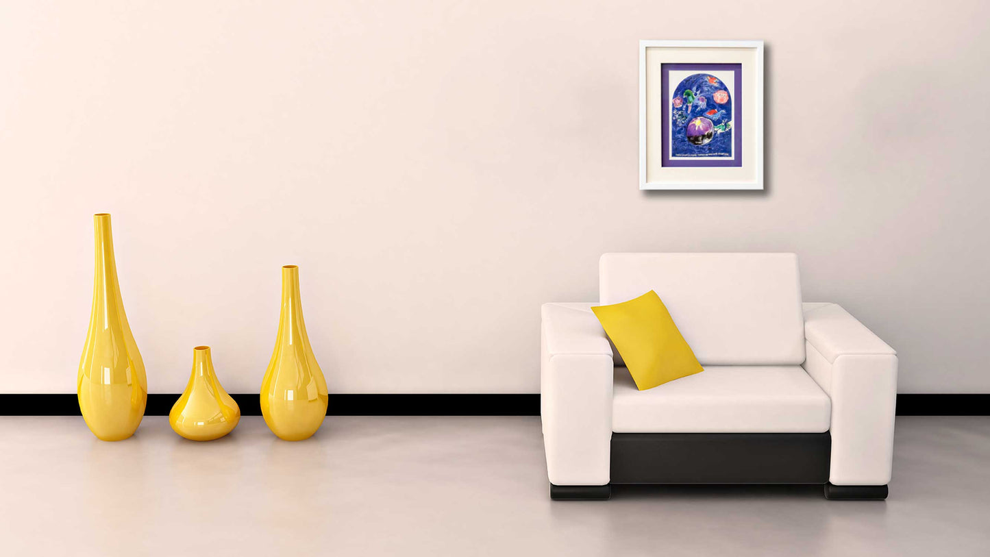 Marc CHAGALL Lithograph LIMITED Ed. "Simeon" + Cat .Ref.c49 w/Gallery Frame