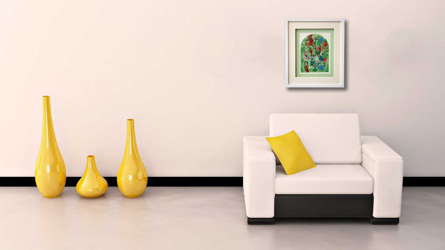 Marc CHAGALL "Asher" Lithograph LIMITED Edition w/ Cat .Ref.c49 w/Gallery Frame & International Shipping Included ($25)