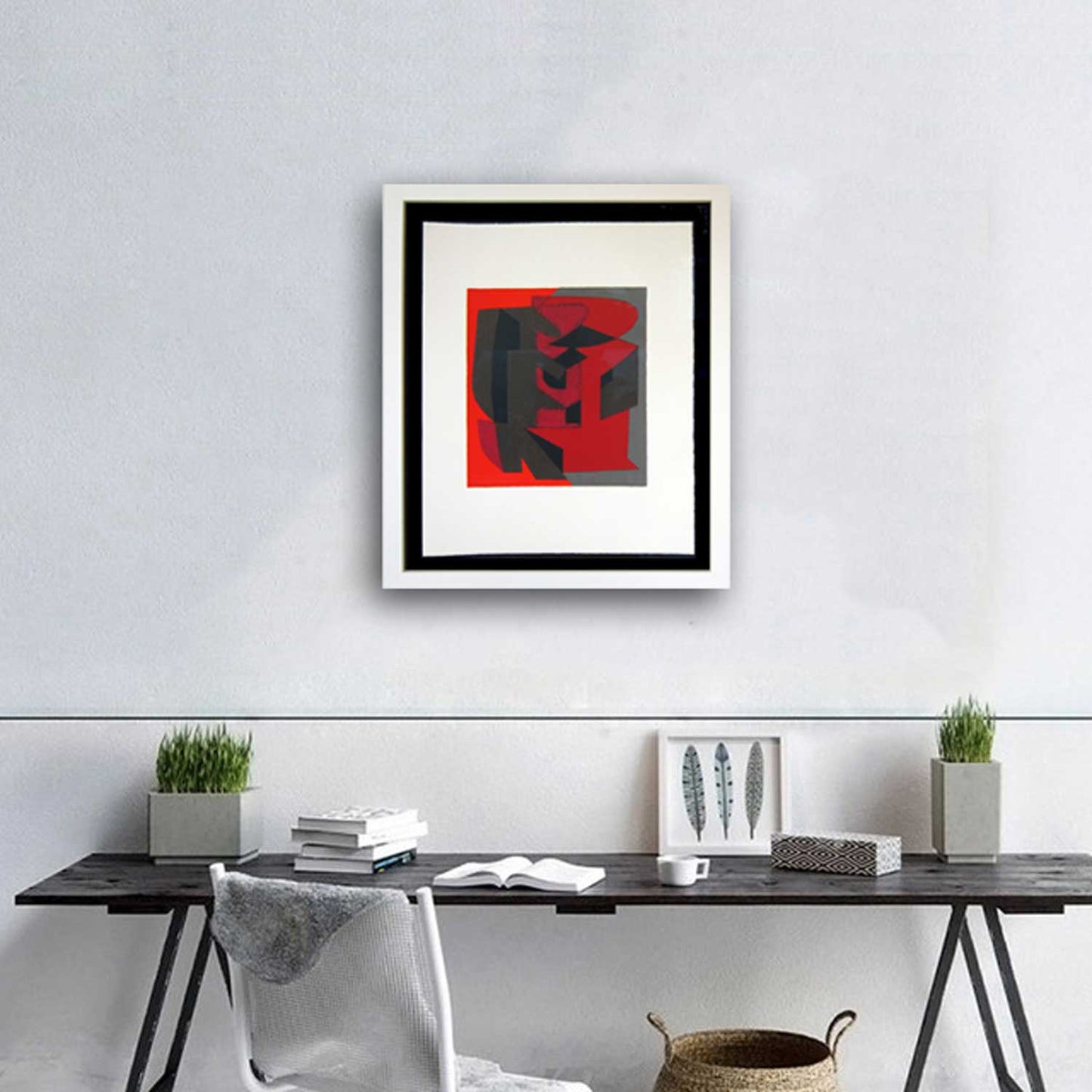 Victor VASARELY Original LITHOGRAPH Limited Ed. on RIVES w/Frame