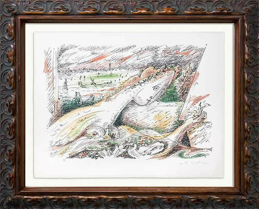 Andre MASSON Lithograph HAND SIGNED Ltd. Ed. 108 ORIGINAL w/Archival Frame